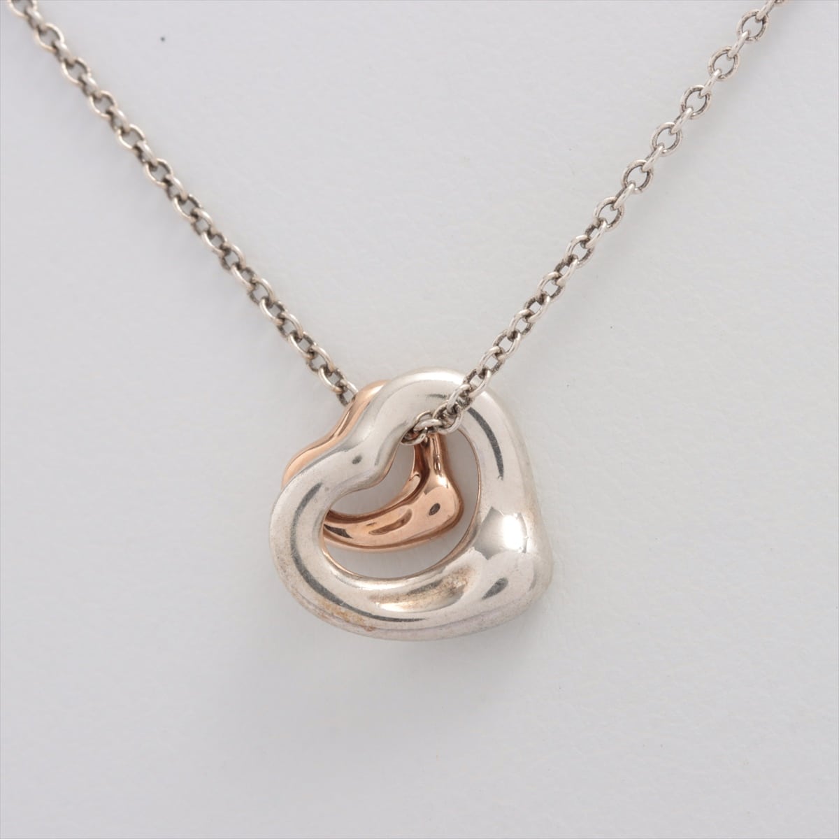 Tiffany Double Open Heart Necklace 925×750 Gold × Silver