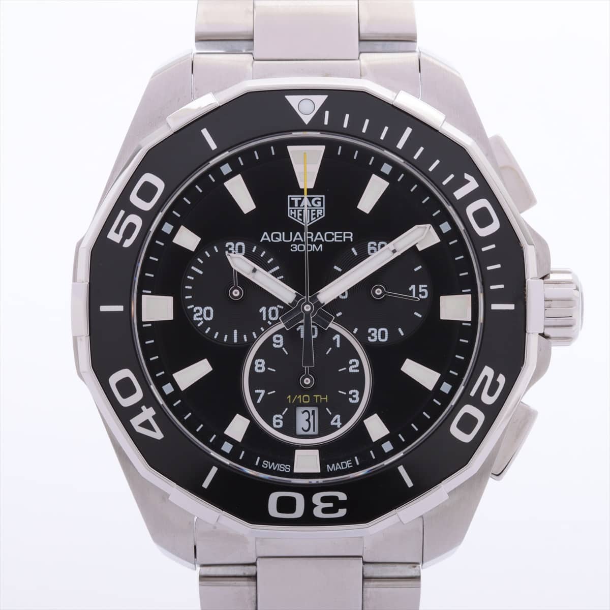 [Chrono] TAG Heuer Aqua Racer CAY111A.BA0927 SS QZ Black-Face Extra Link 1 With watch case