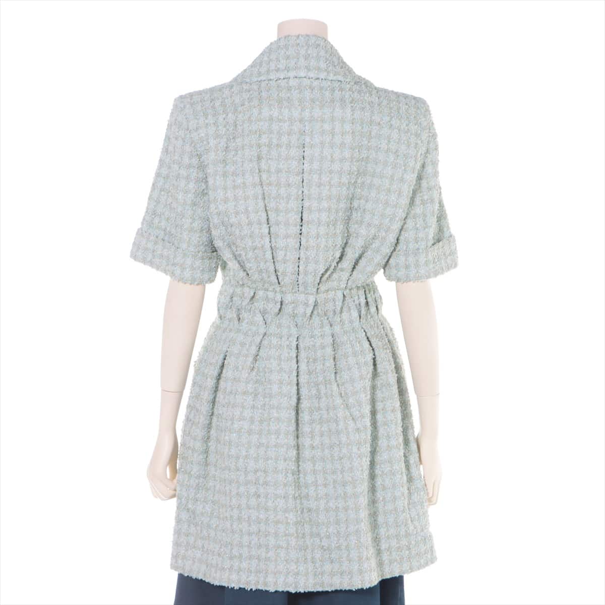 Chanel Coco Button P63 Tweed Dress 38 Ladies' Mint  P63220