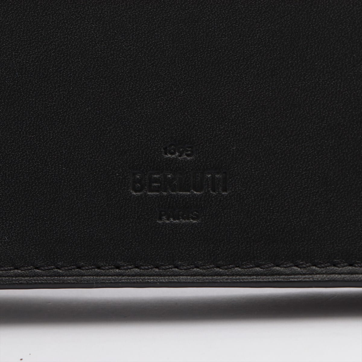 Berluti PVC & leather Card case Black Pocket scratches