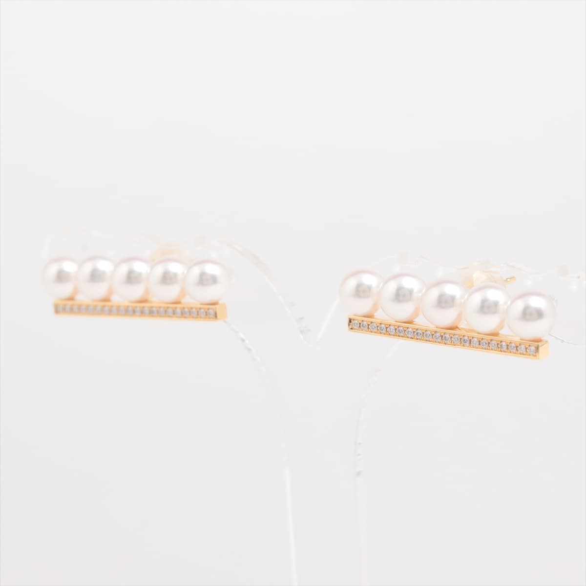 TASAKI Balance Pavé Pearl diamond Piercing jewelry 750(YG) Total 6.0g Total 0.16