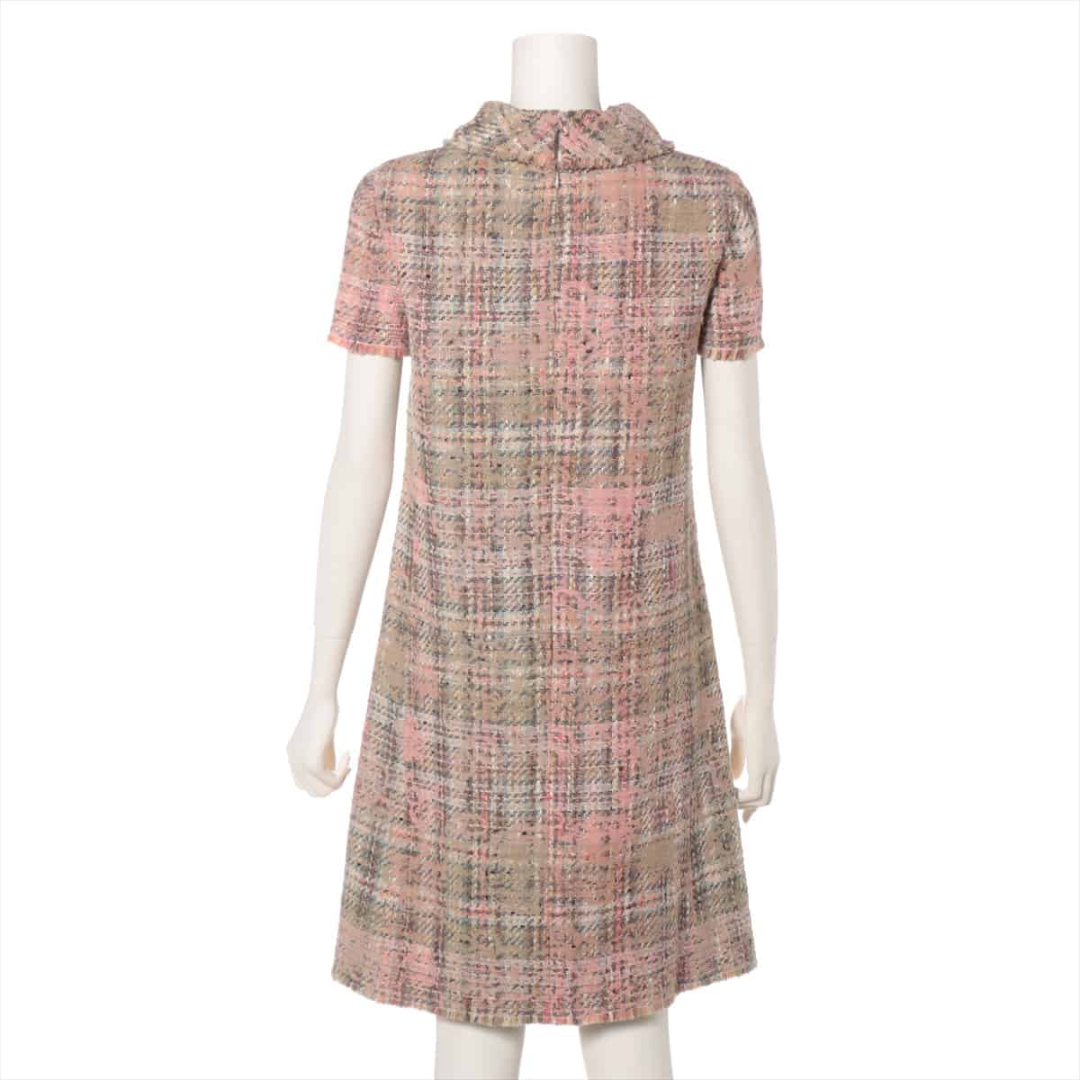 Chanel Coco Button 05A Tweed Dress 36 Ladies' Pink  P26903