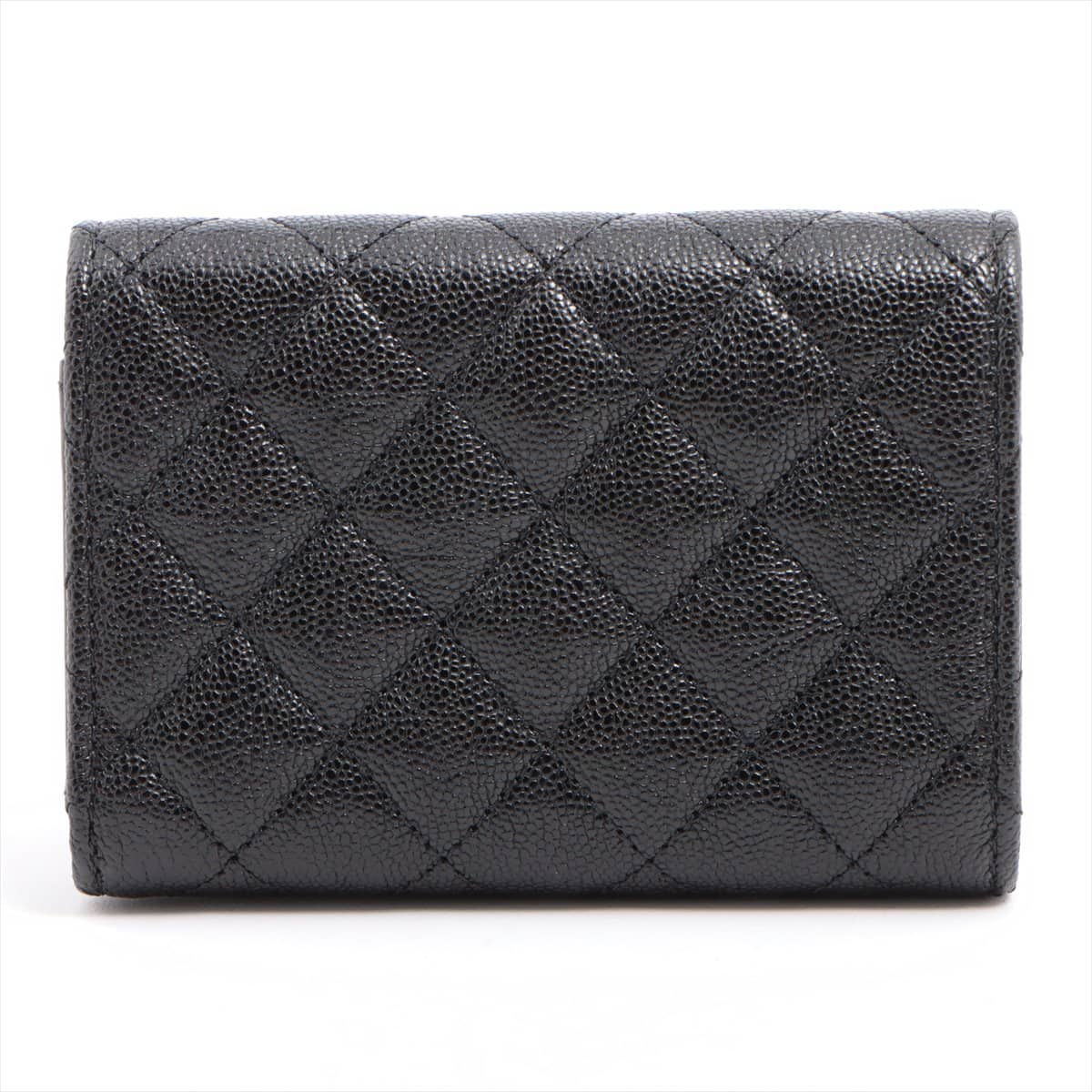 Chanel Boy Chanel Caviarskin Wallet Black Gold Metal fittings 27th