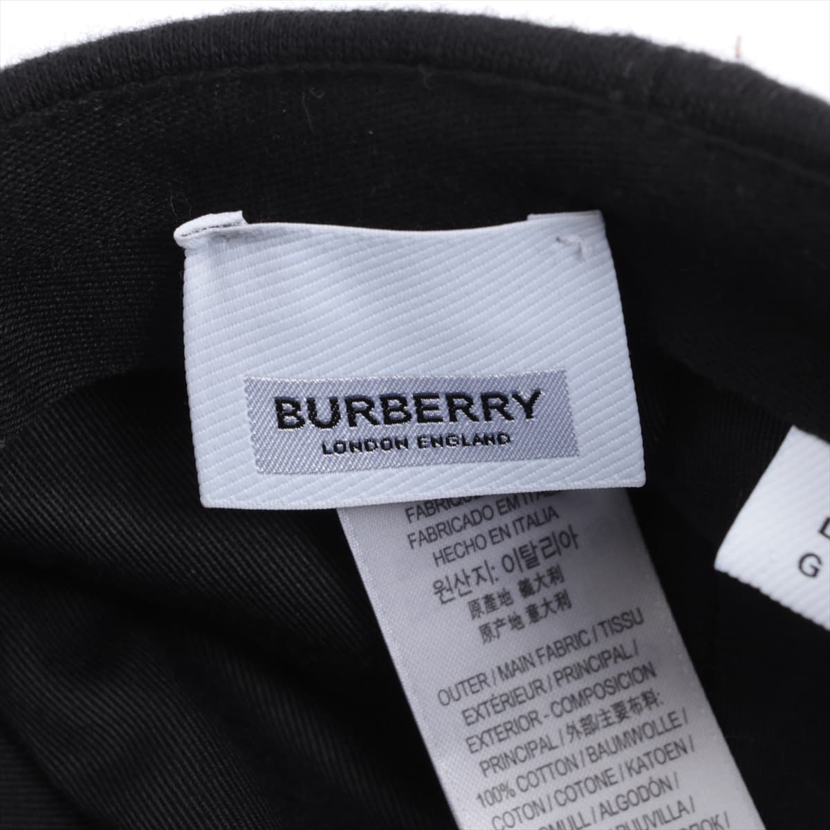 Burberry B logo Cap Cotton Black