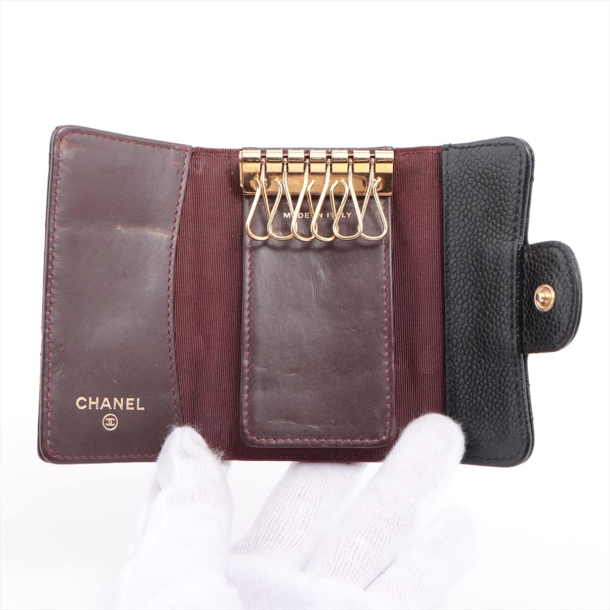 Chanel Matelasse Caviarskin Key case Black Gold Metal fittings 19XXXXXX