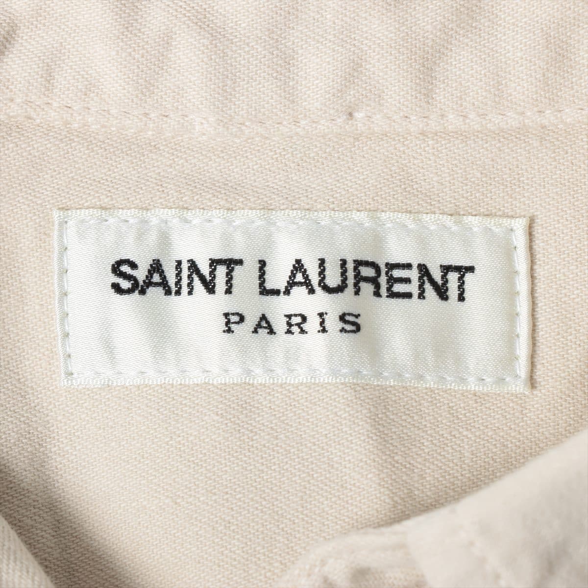 Saint Laurent Paris 17 years Cotton Shirt XL Men's Beige  497533