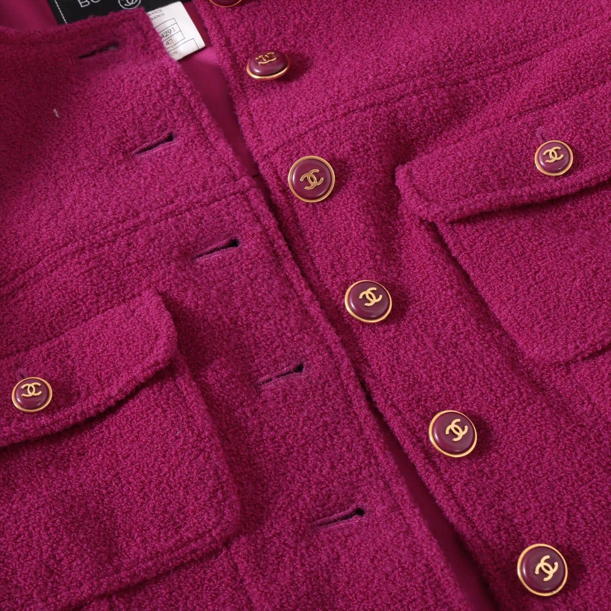 Chanel Coco Button 95A Wool Setup 42 Ladies' Purple