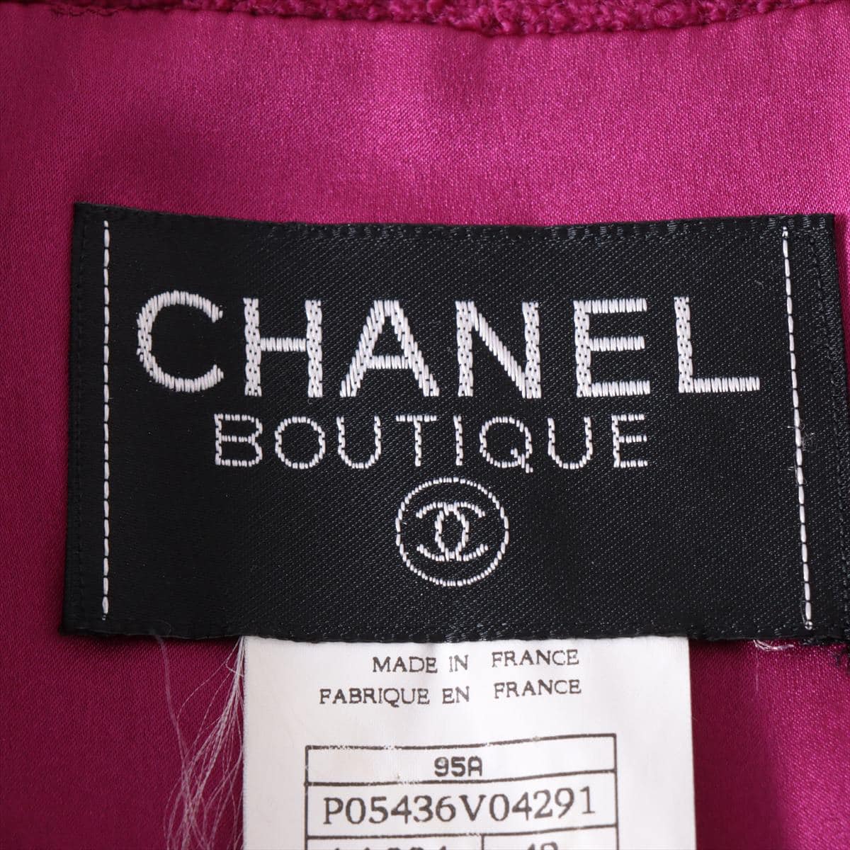 Chanel Coco Button 95A Wool Setup 42 Ladies' Purple
