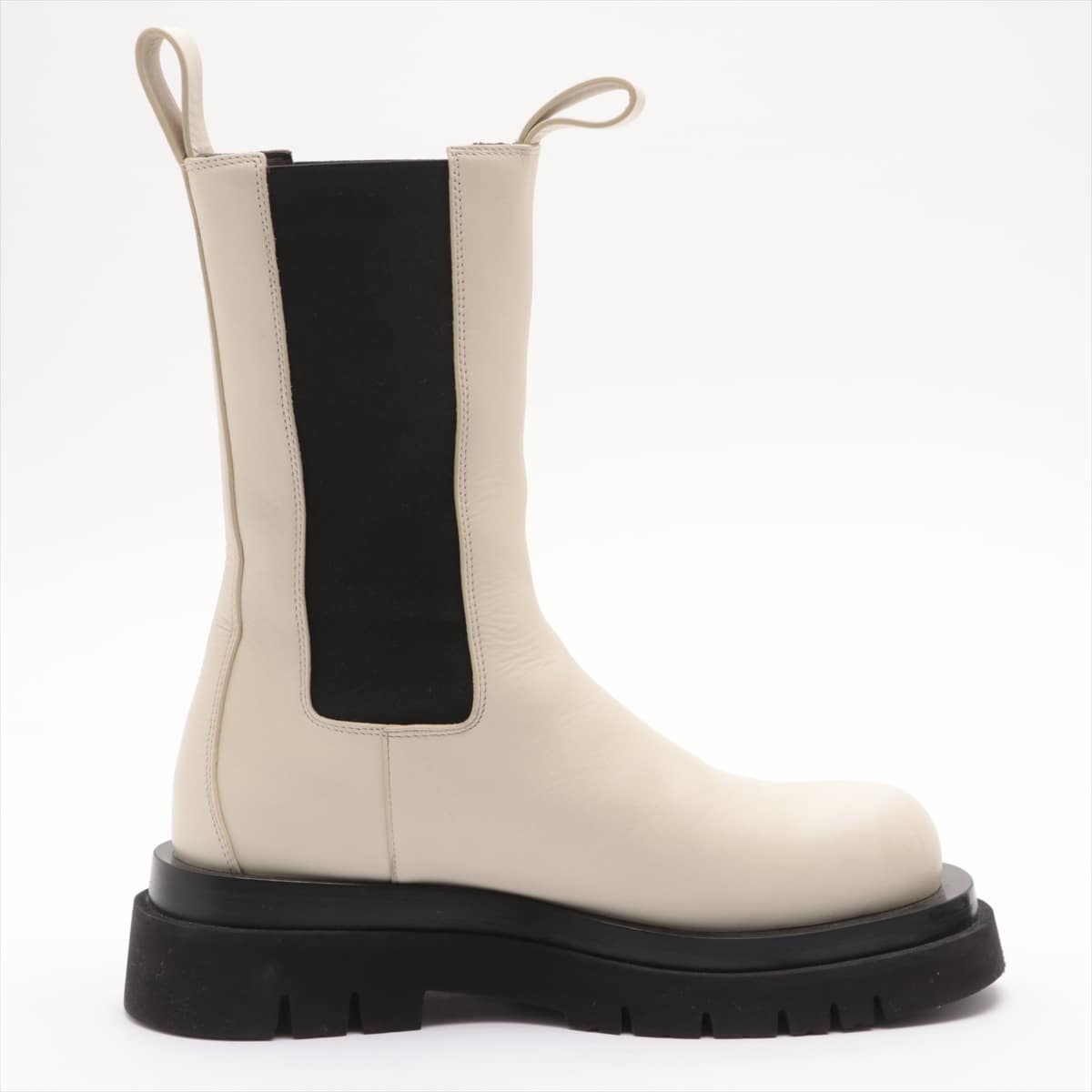Bottega Veneta Leather Side Gore Boots 37 Ladies' White