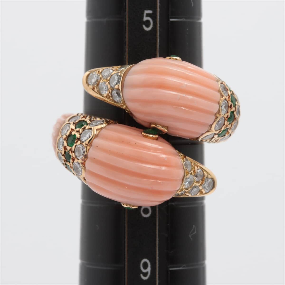 Van Cleef & Arpels Coral diamond rings 18Kt(YG) 11.0g 0.91