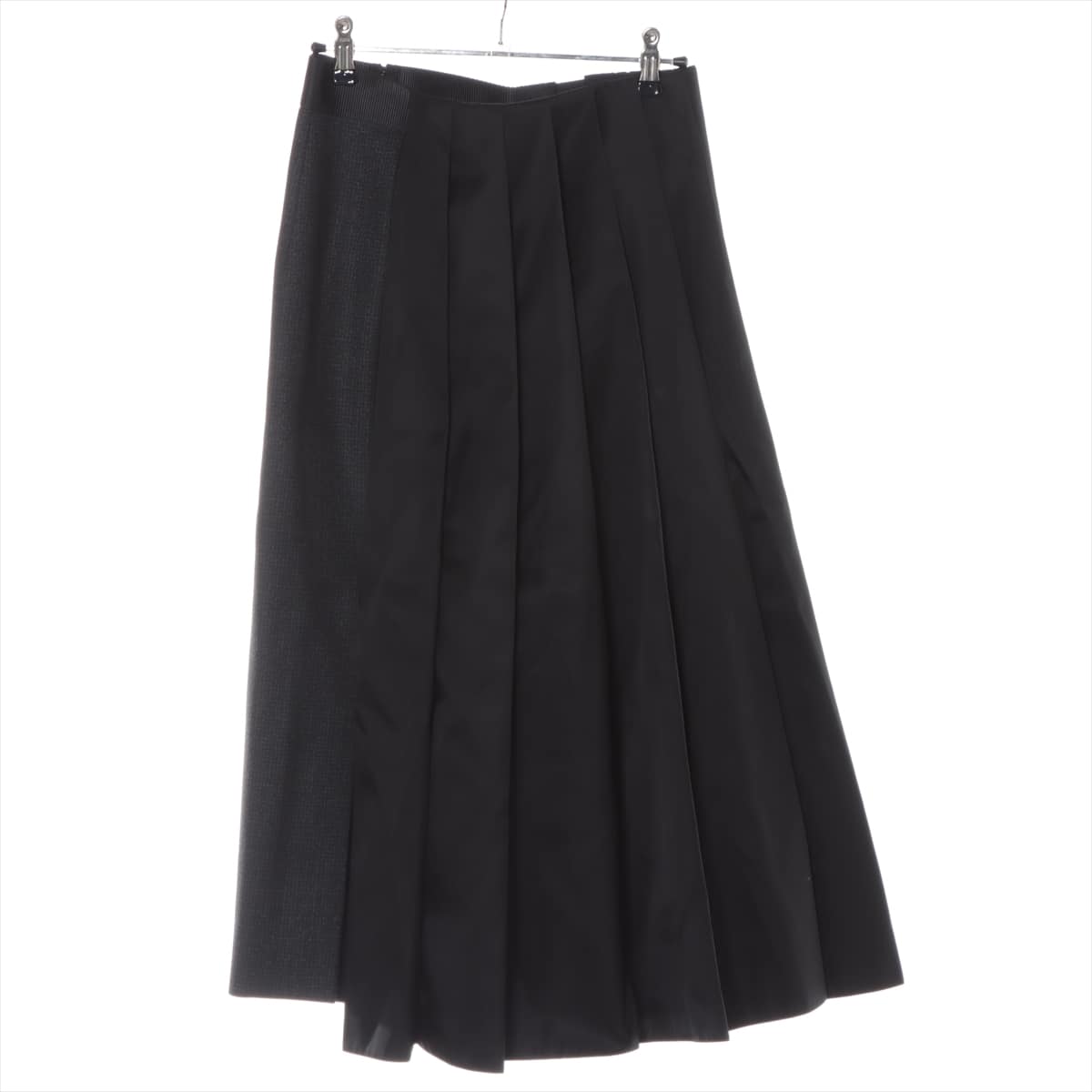 Prada 21 years Wool & nylon Skirt 38 Ladies' Black x Gray  P1998H Re Nylon