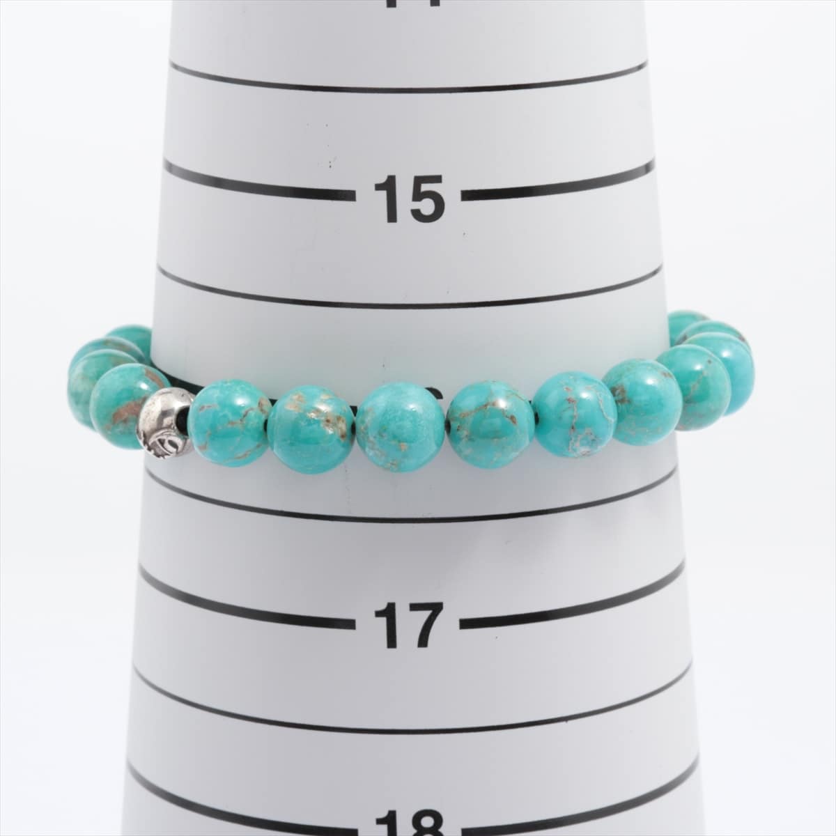 Chrome Hearts BEAD Bracelet 925 23.6g With invoice Turquoise 13mm