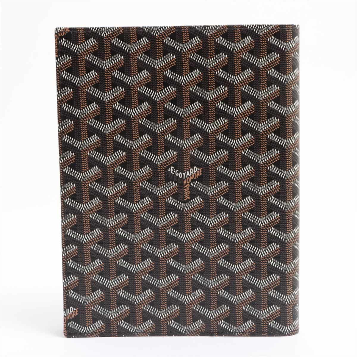 Goyard PVC & leather Notebook cover Brown Castiglione