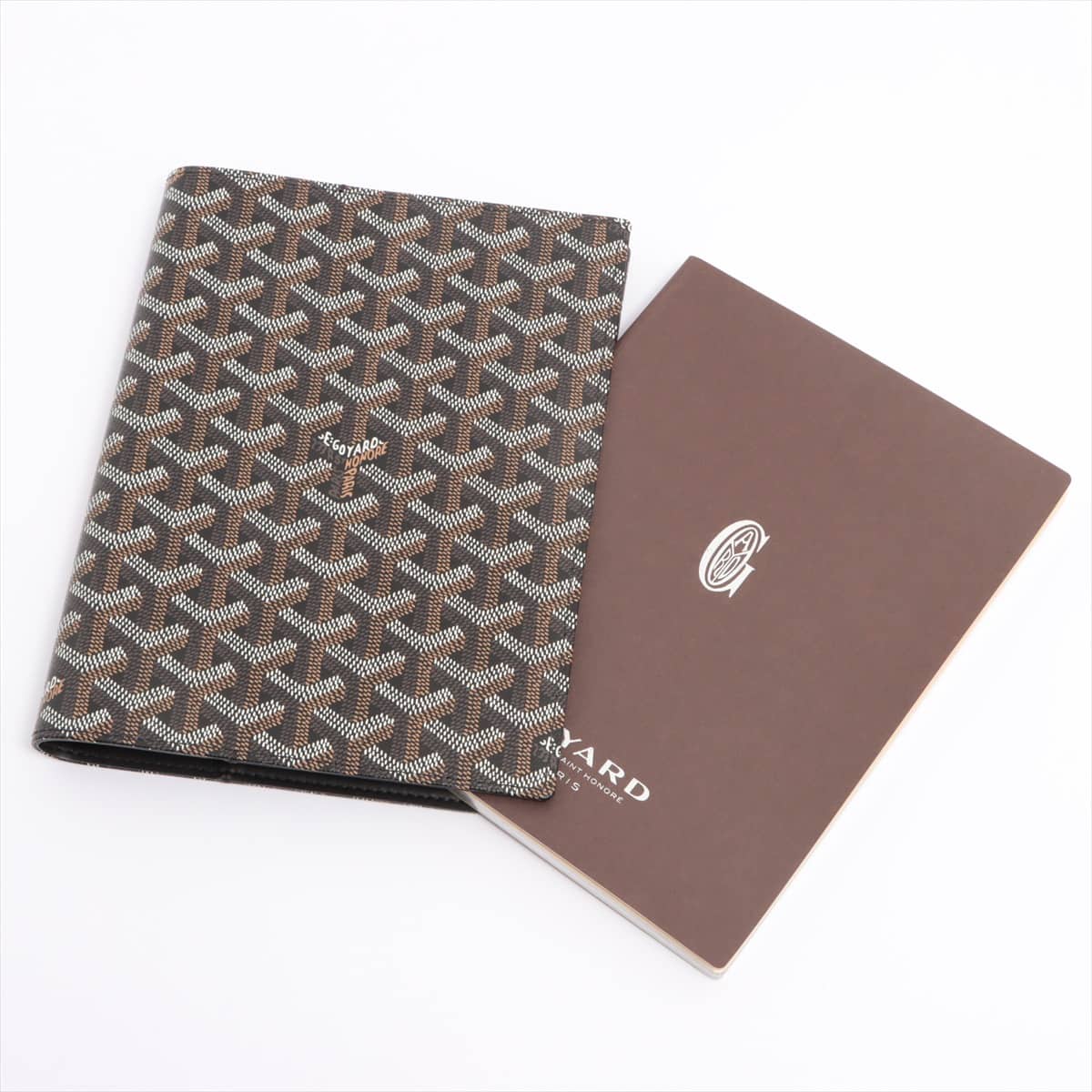 Goyard PVC & leather Notebook cover Brown Castiglione