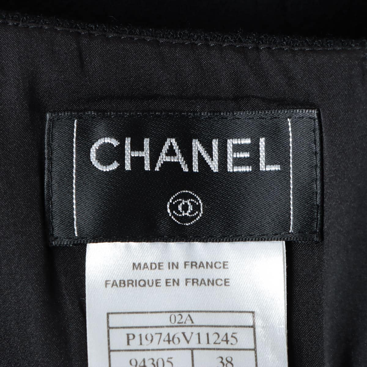 Chanel Coco Mark 02A Wool Skirt 38 Ladies' Black