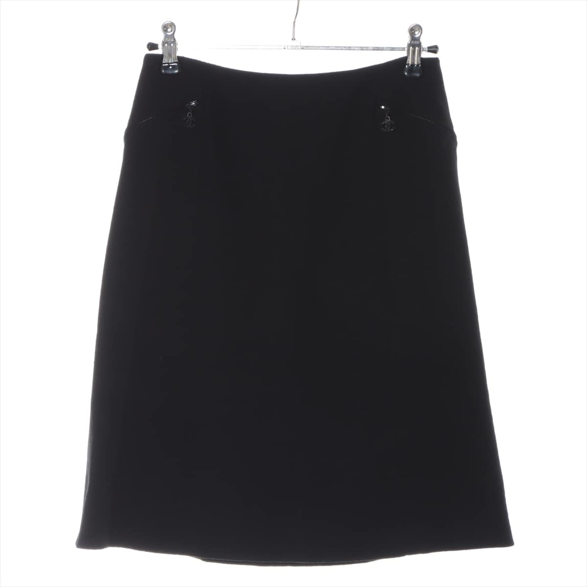 Chanel Coco Mark 02A Wool Skirt 38 Ladies' Black