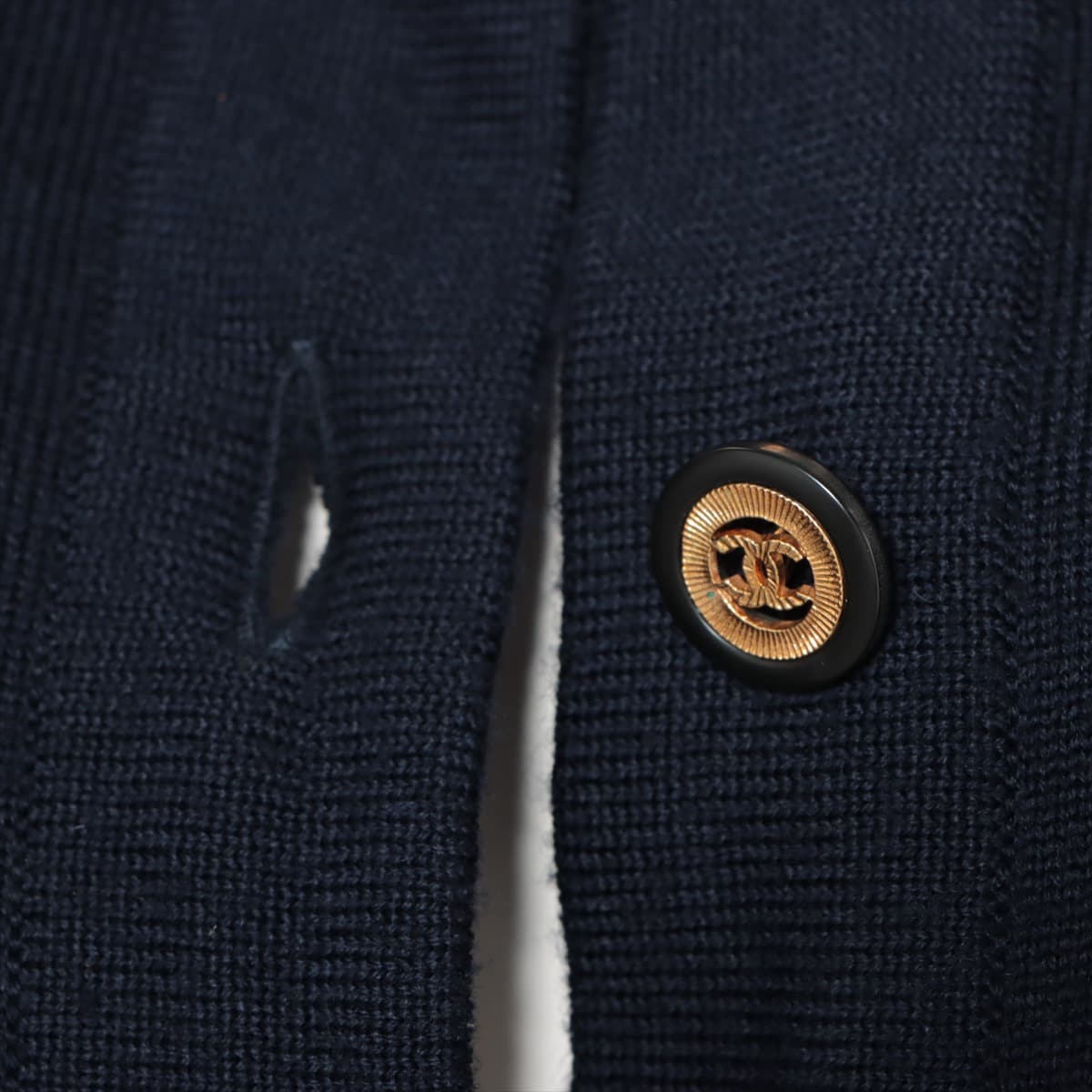 Chanel Wool Dress 38 Ladies' Navy blue  Coco Button