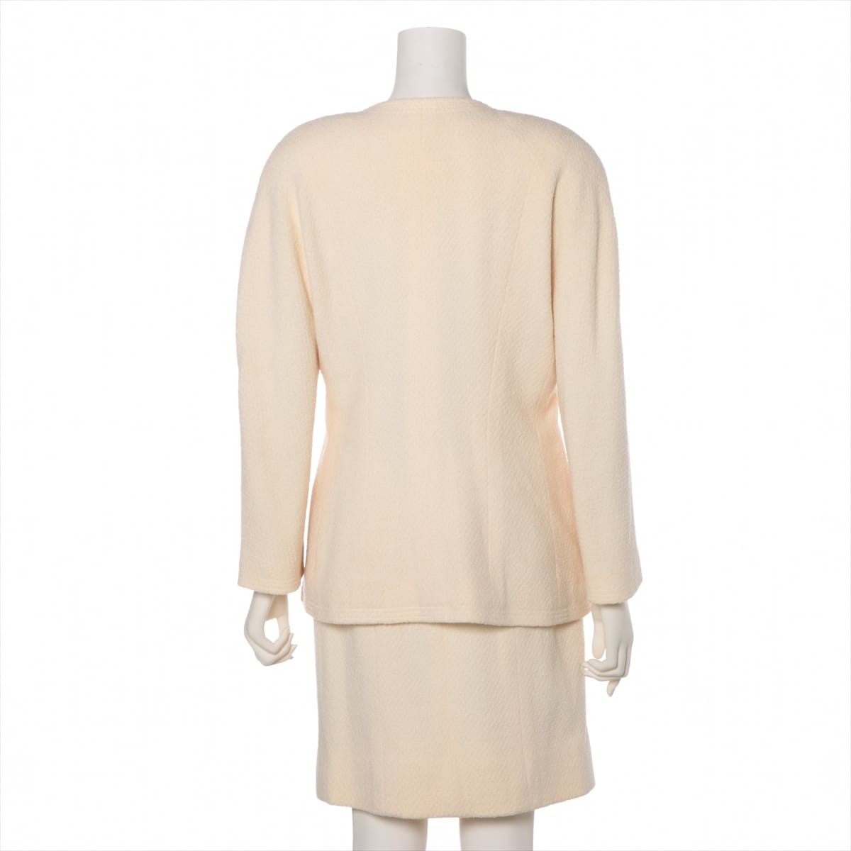 Chanel Coco Button Wool Setup 40 Ladies' Ivory