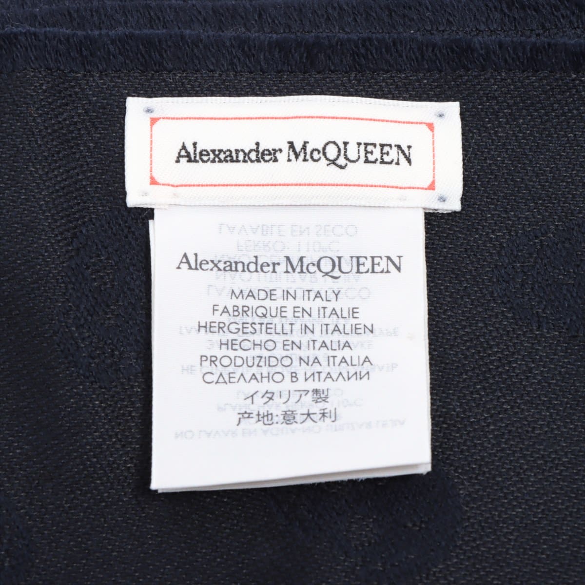 Alexander McQueen Skull Stole Wool & silk Navy blue