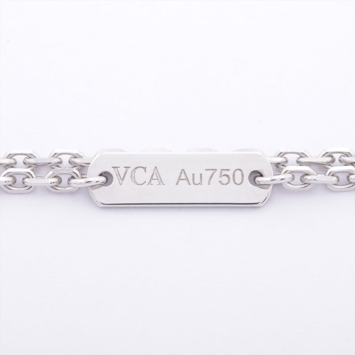 Van Cleef & Arpels Vintage Alhambra Chalcedony Necklace 750(WG) 5.4g