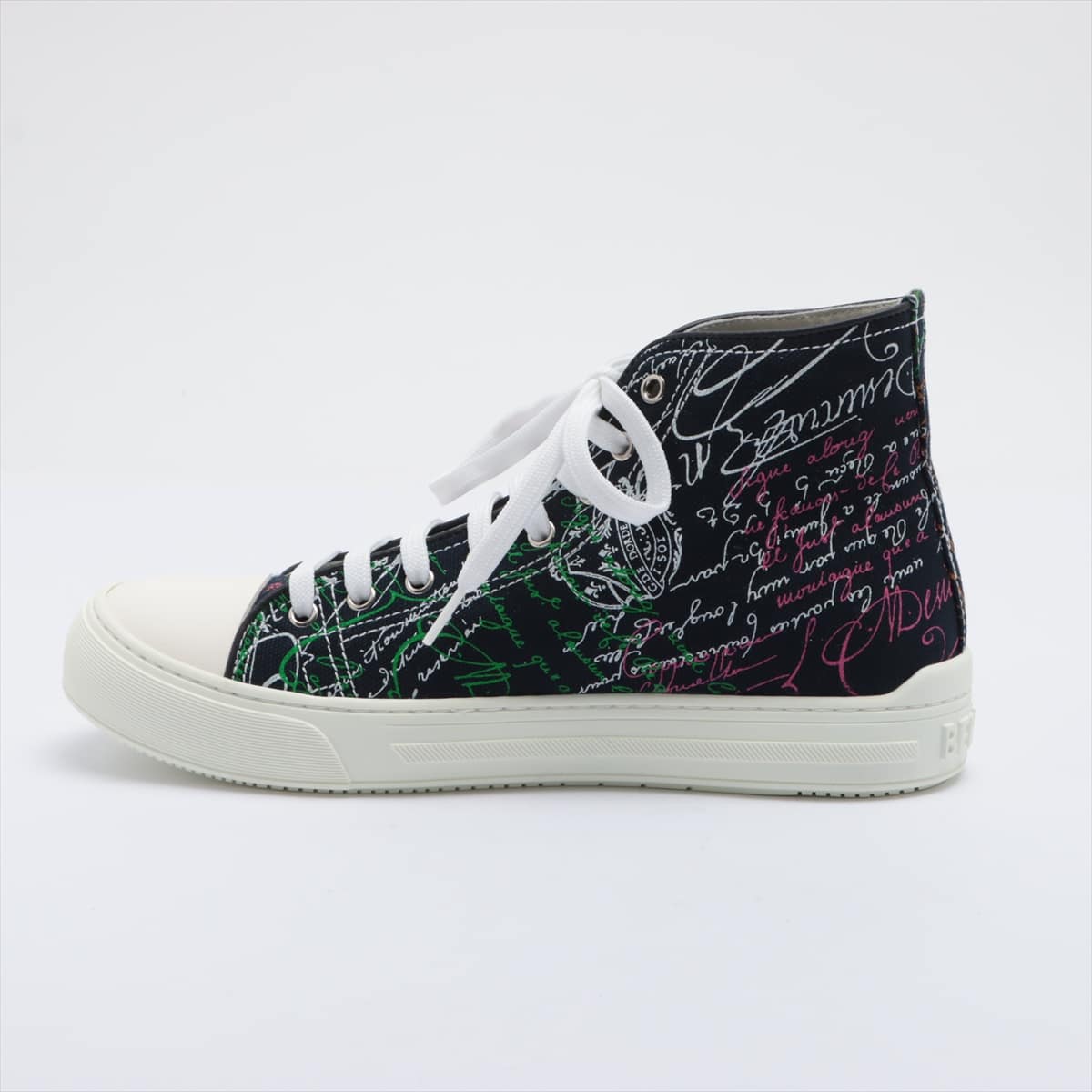 Berluti canvas High-top Sneakers 6.5 Men's Multicolor Calligraphy