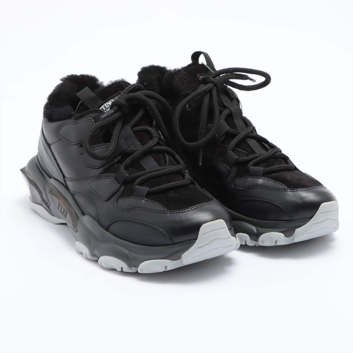 Valentino Garavani Leather Sneakers 37 1/2 Ladies' Black