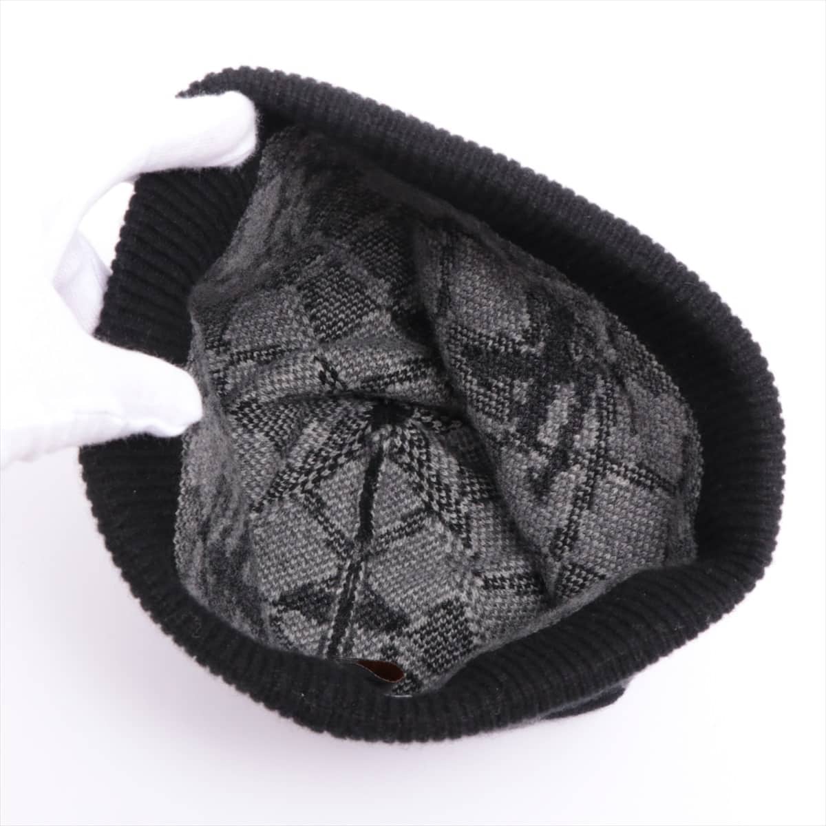 Louis Vuitton M77107 Bonnet Monogram MOUNTAIN MY1221 Knit cap Cashmere Black x Gray