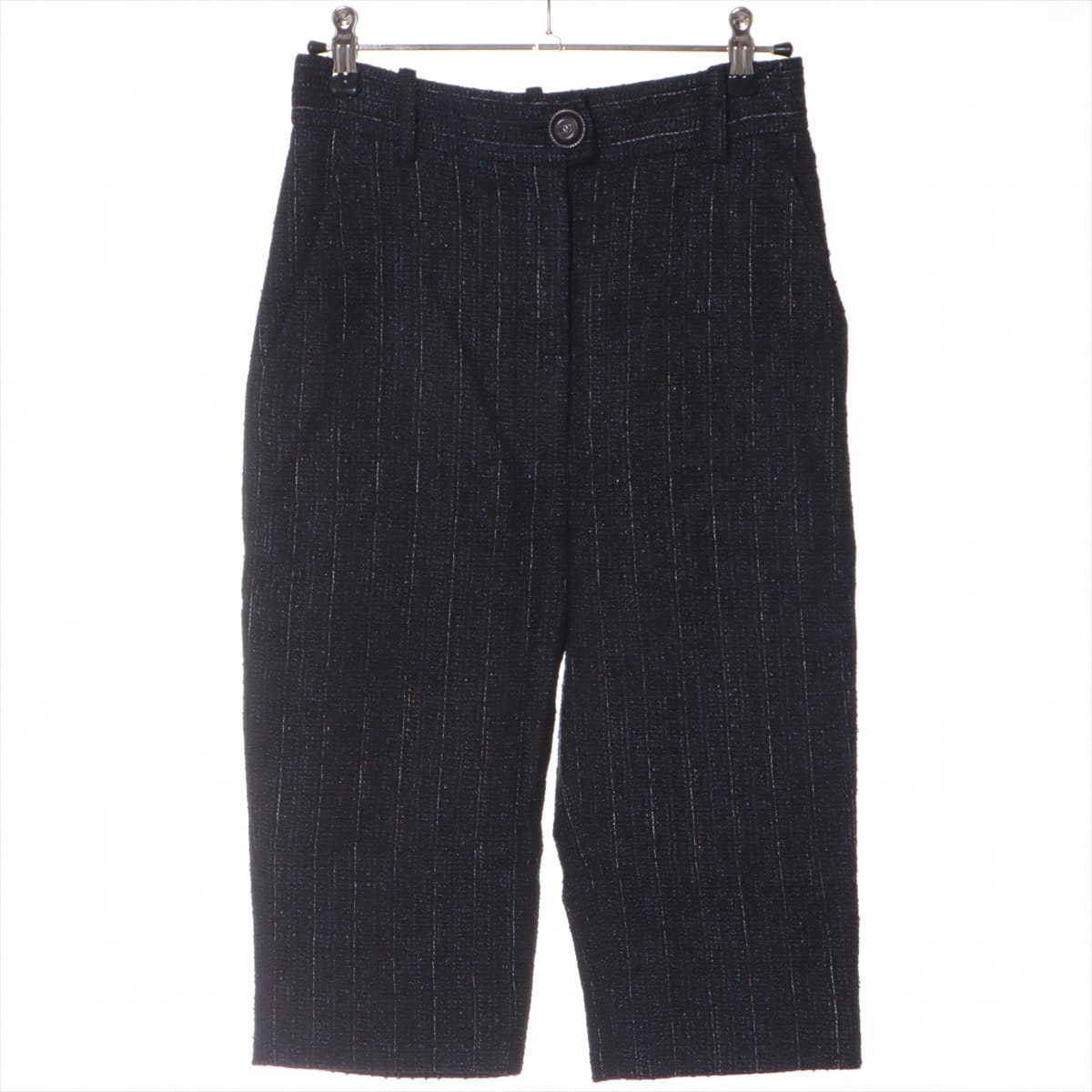 Chanel P62 Tweed Pants 34 Ladies' Navy blue  Coco Button
