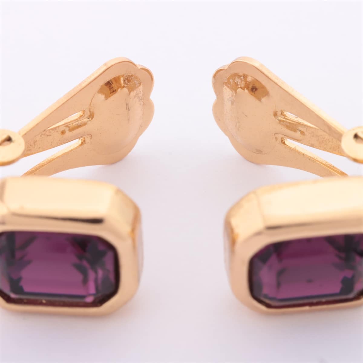Christian Dior Earrings (for both ears) GP x color stone Gold