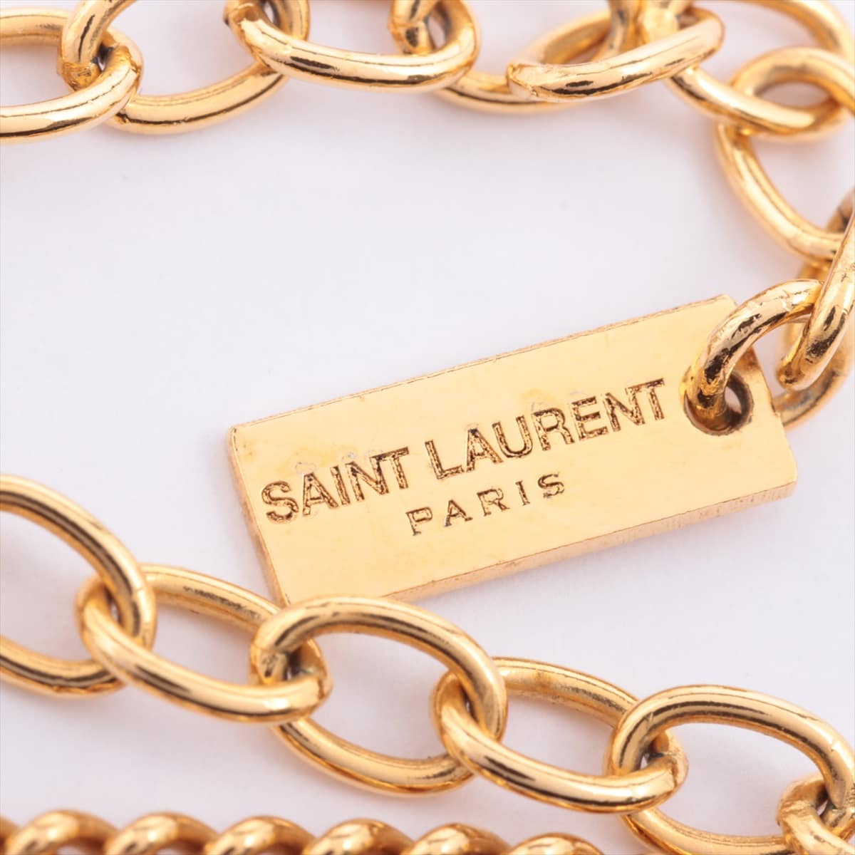 Saint Laurent Paris Fringe Necklace GP Gold