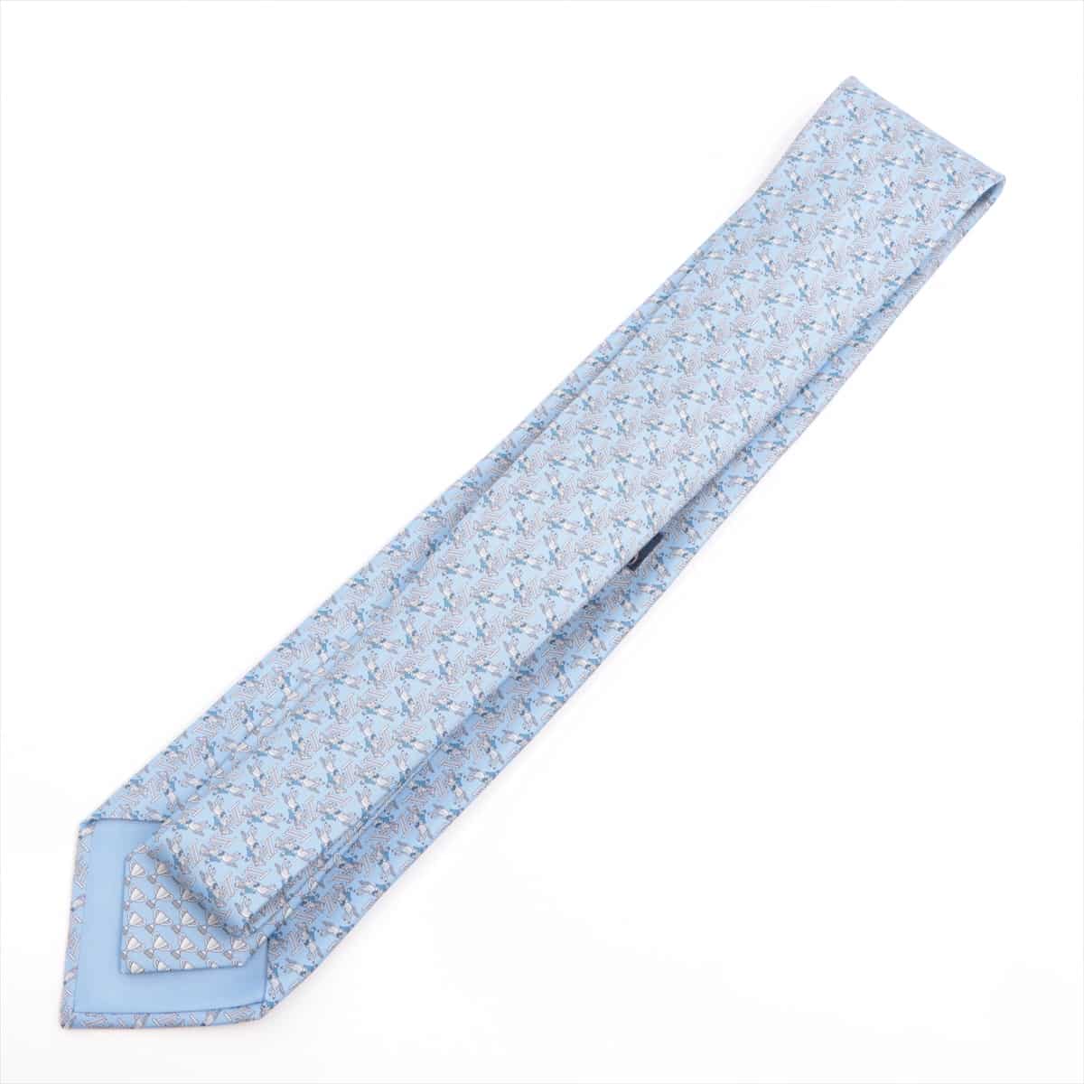 Hermès Necktie Silk Blue