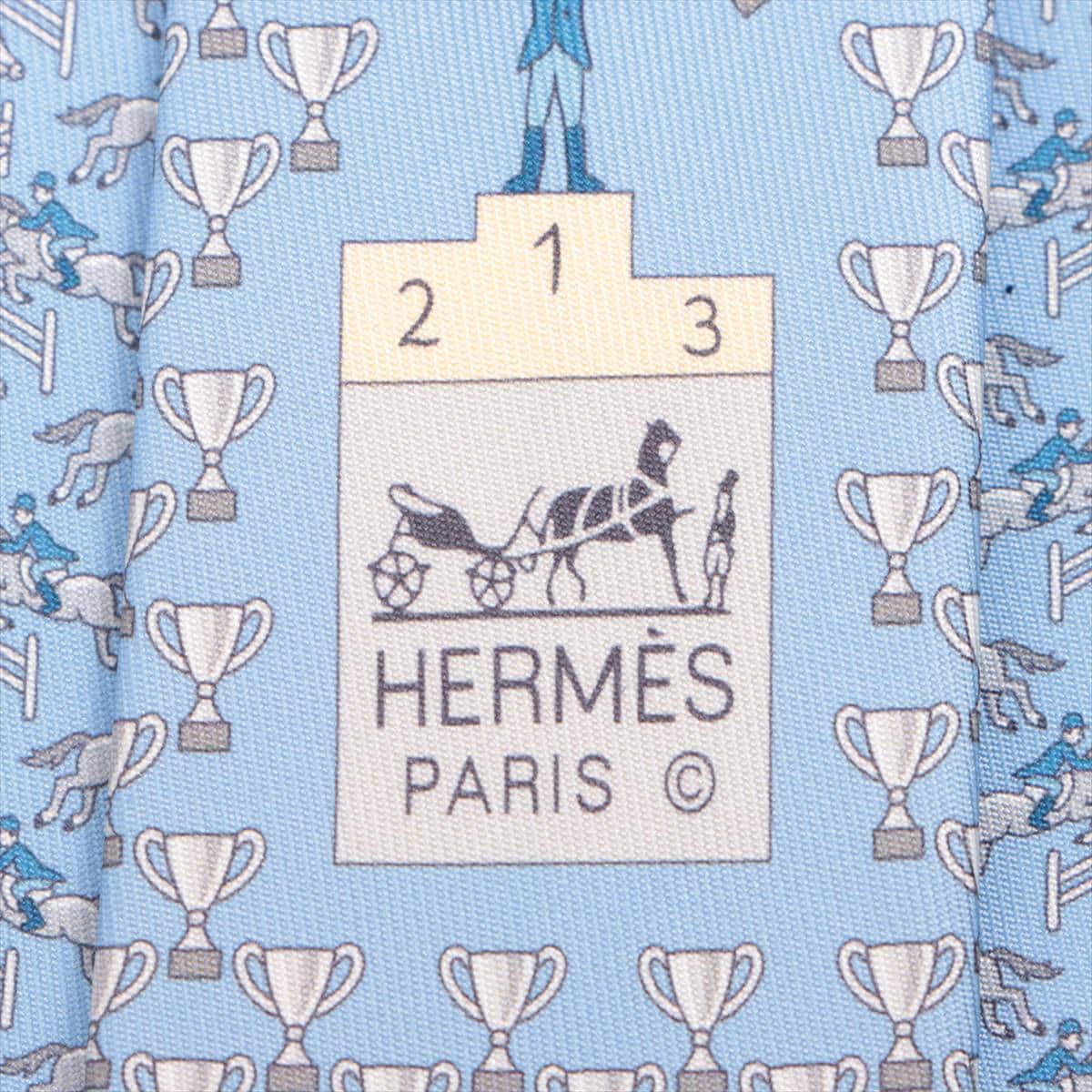 Hermès Necktie Silk Blue