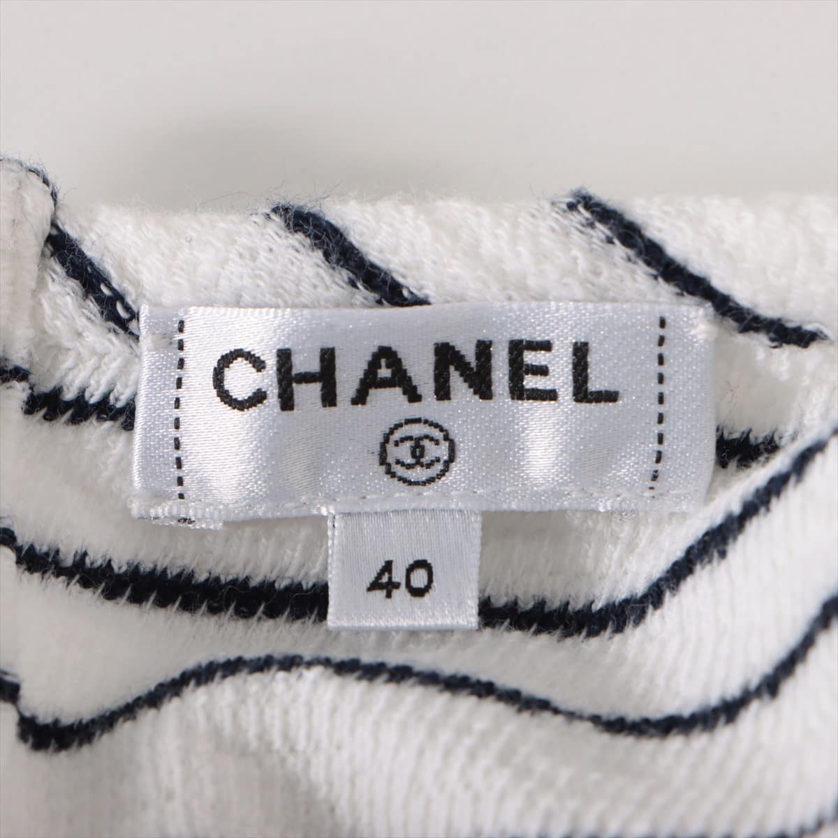 Chanel P55 Cotton Tank top 40 Ladies' White x navy