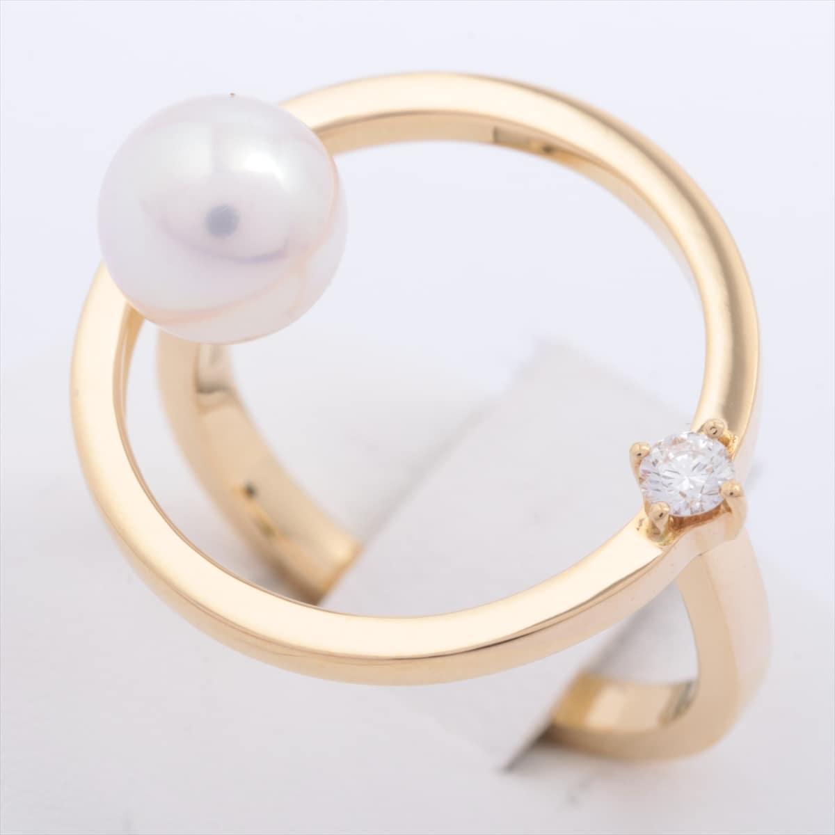 TASAKI Kinetic Pearl diamond rings 750(YG) 5.3g 0.07 about 7.0mm
