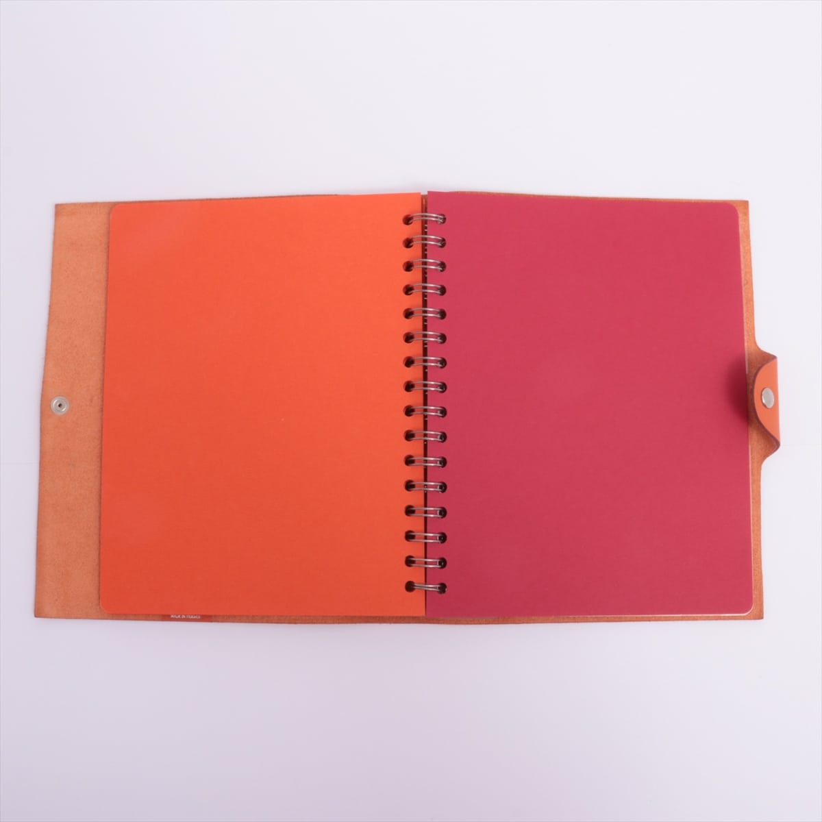 Hermès Ulysse GM Togo Notebook cover Orange Silver Metal fittings