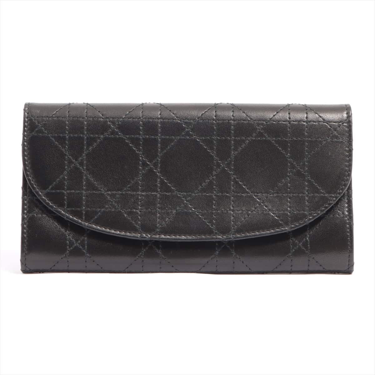 DIOR Lady Dior Cannage Leather Wallet Black