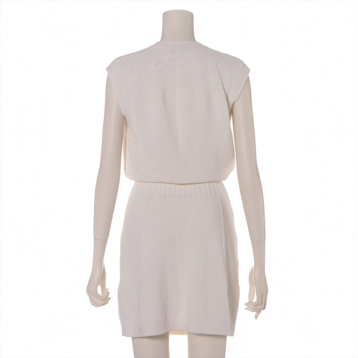 Chanel Coco Button P64 Cotton & silk Shirt dress 36 Ladies' White  P64350