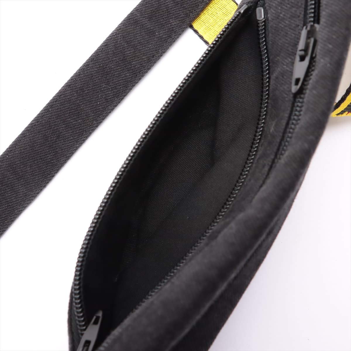 Off-White canvas Sling backpack Black x yellow