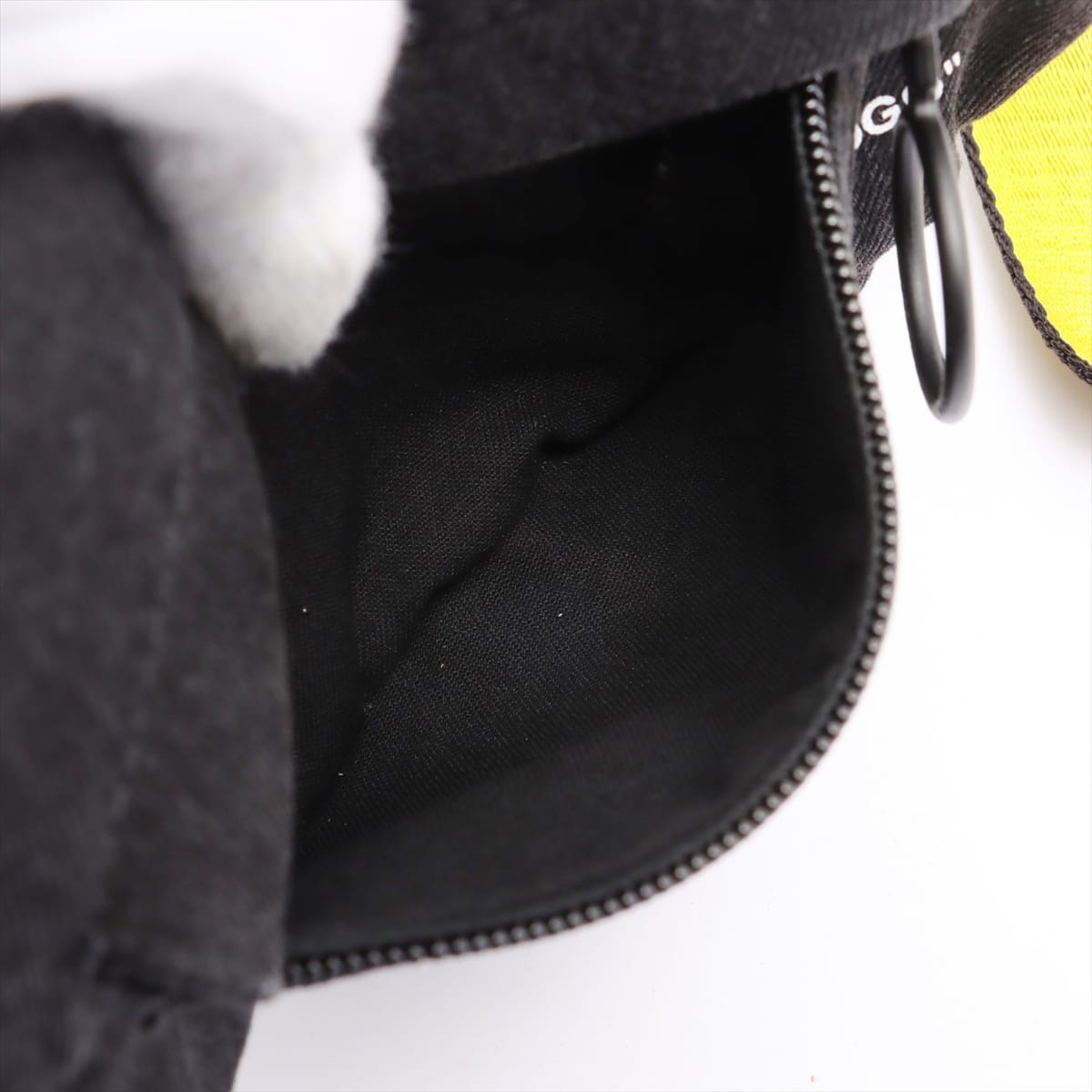 Off-White canvas Sling backpack Black x yellow