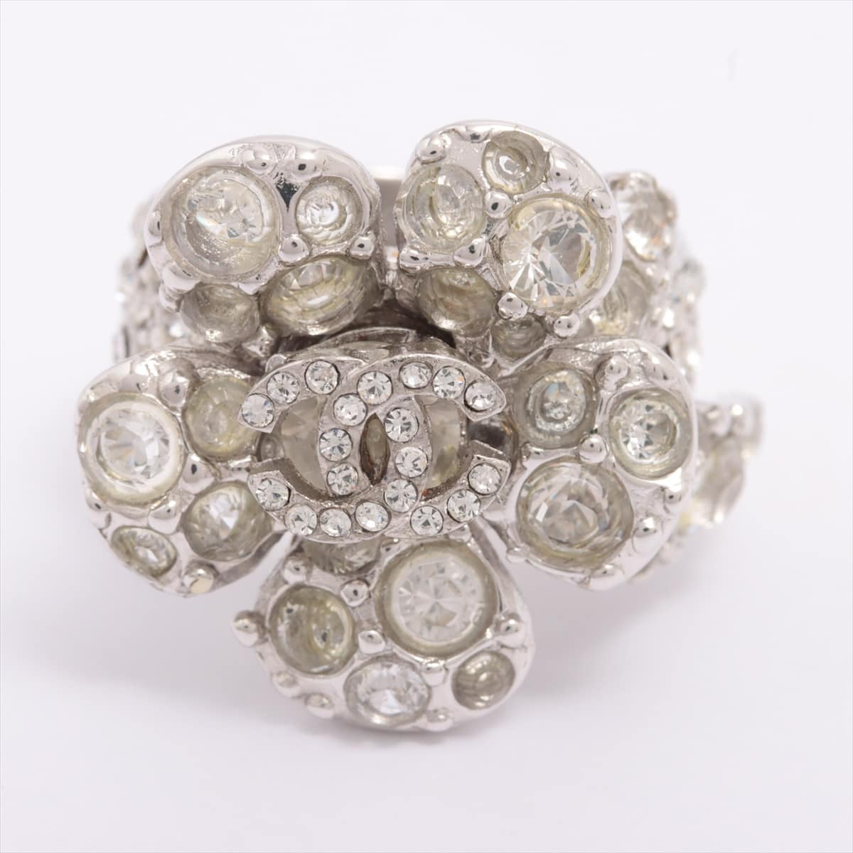 Chanel Coco Mark Camelia rings GP×inestone Silver