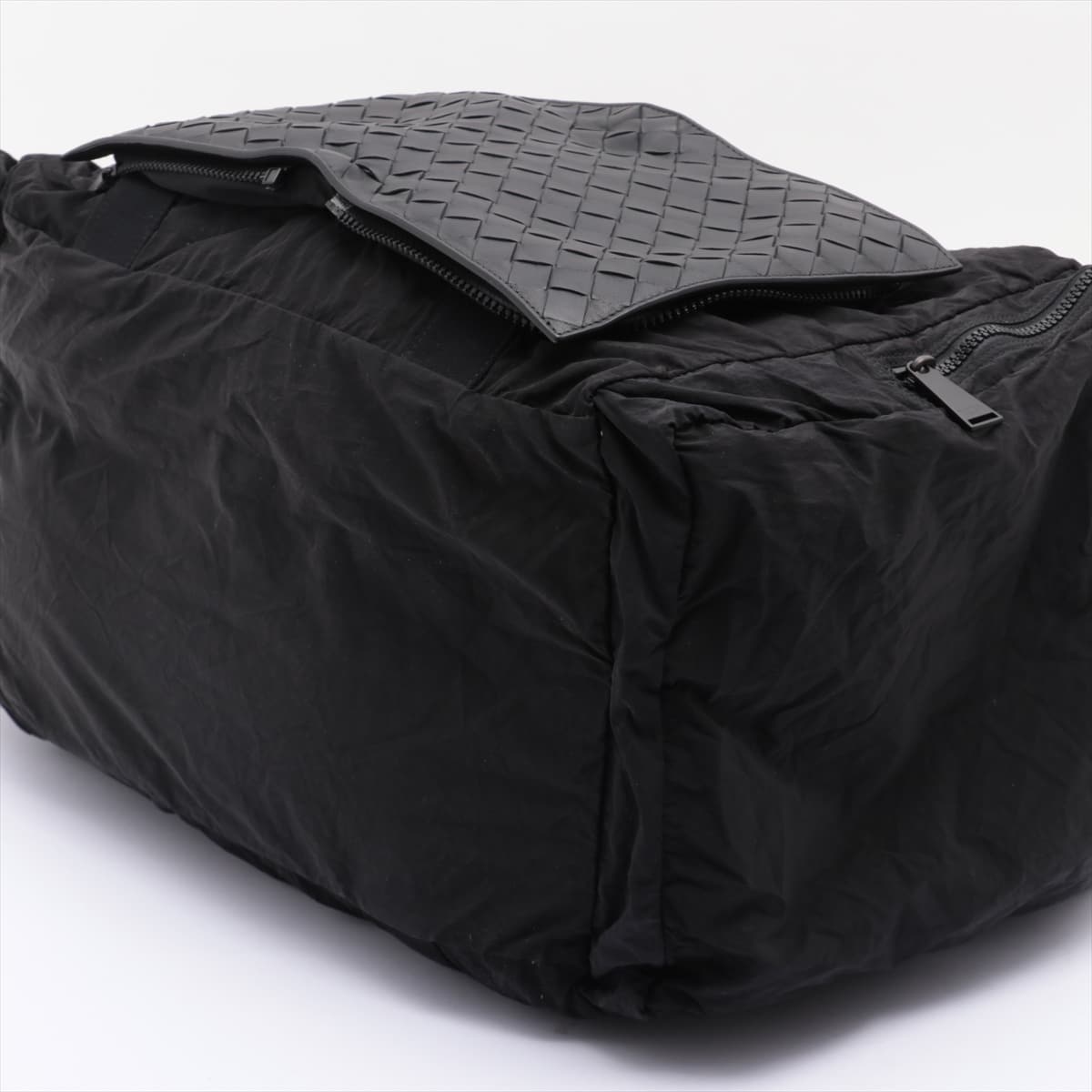 Bottega Veneta Intrecciato Nylon & leather 2way handbag Black