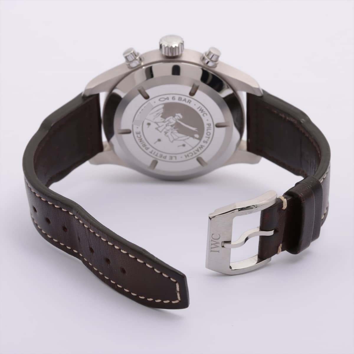 IWC Pilot Watch Chronograph Petit Prince IW377706 SS & leather AT Blue-Face