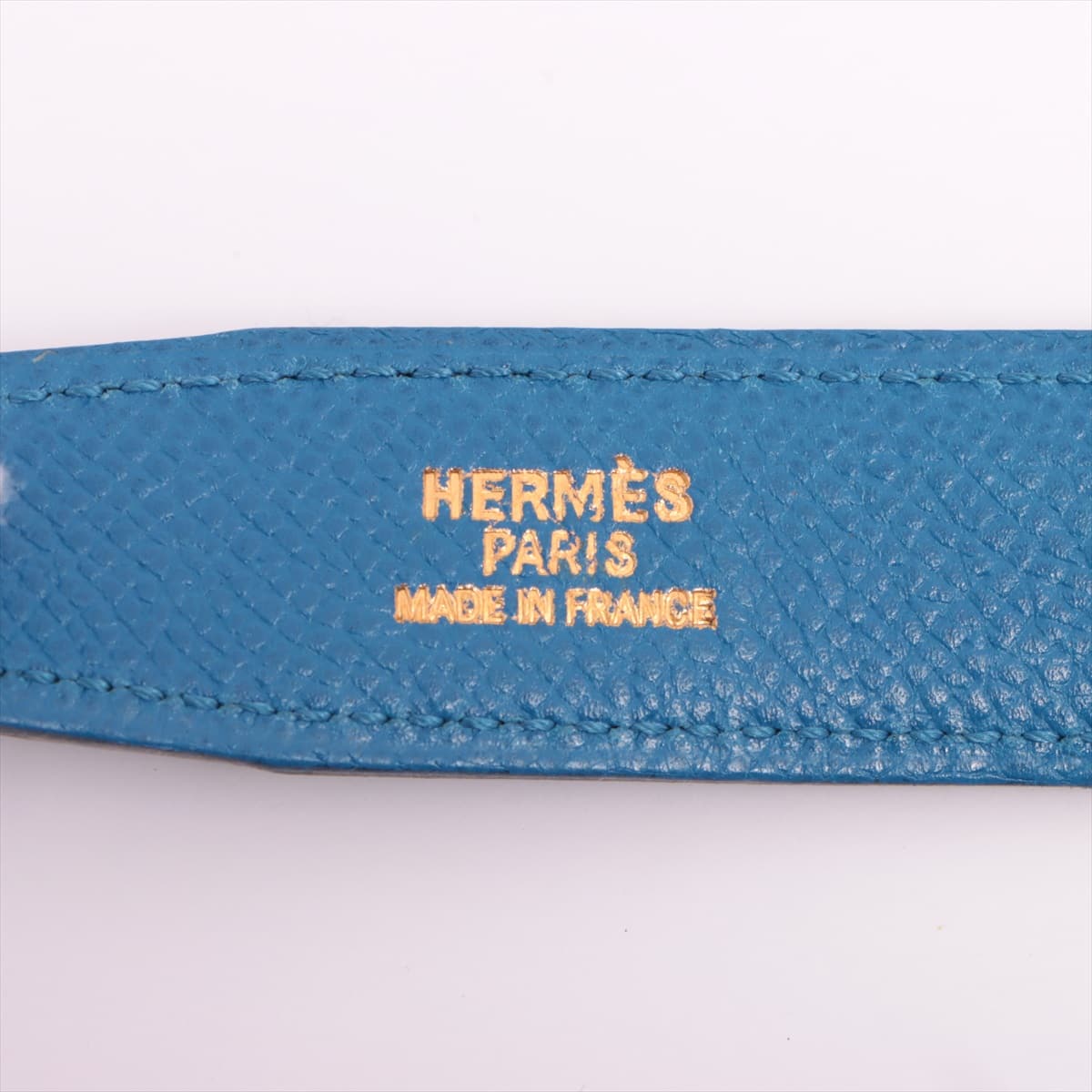 Hermès H Belt □A: 1997 Belt 65 Box Calf × Courchevel Blue x black