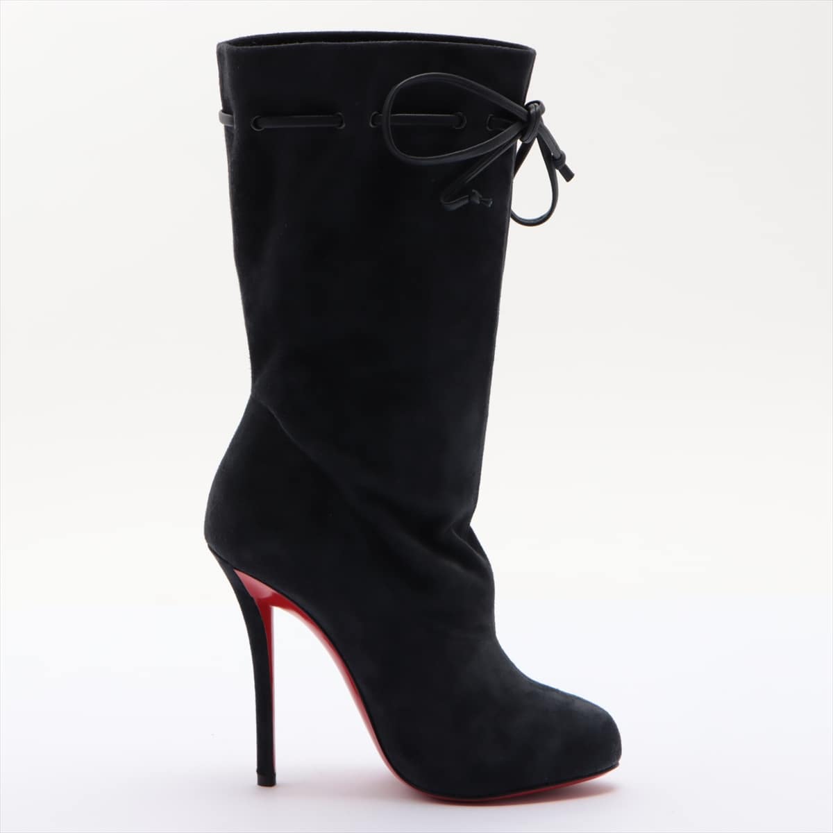 Christian Louboutin Suede Boots 35 1/2 Ladies' Navy blue Valentine 120mm 3150816