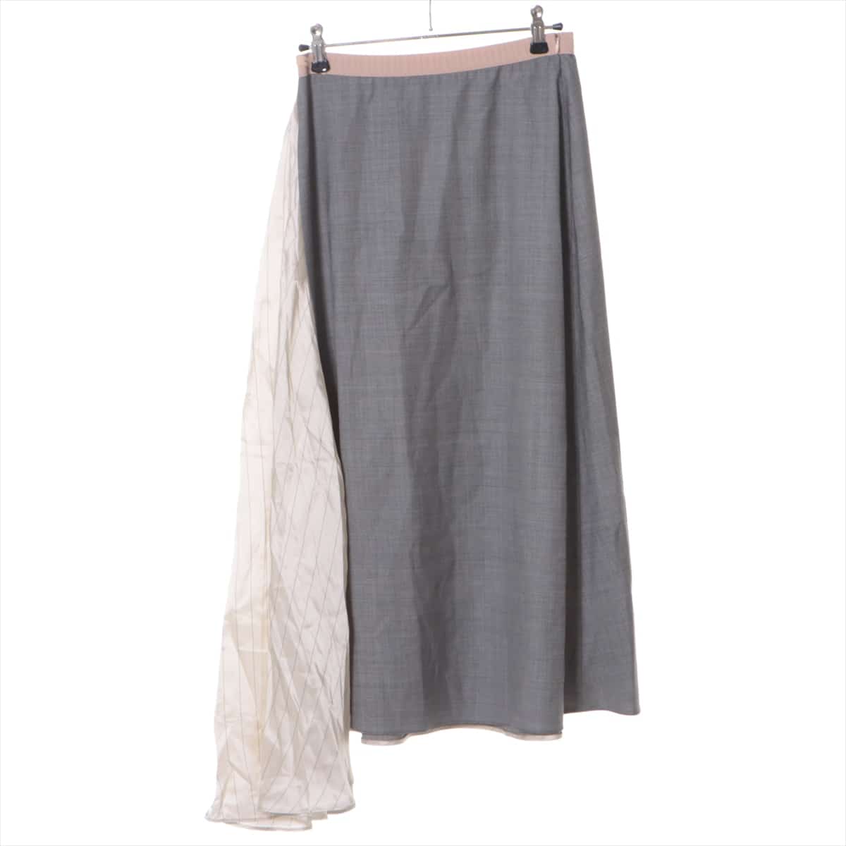 Prada 18AW Wool & silk Skirt 40S Ladies' Grey  P1010