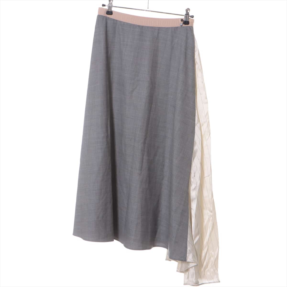 Prada 18AW Wool & silk Skirt 40S Ladies' Grey  P1010