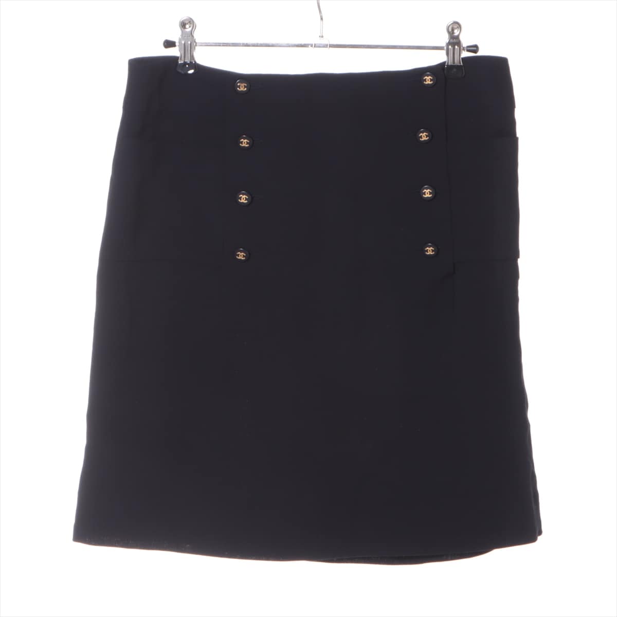 Chanel 97P Wool Skirt 38 Ladies' Navy blue  Coco Button