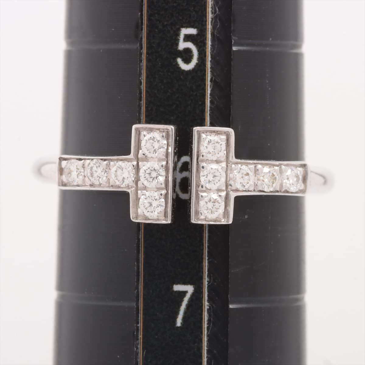 Tiffany T Wire diamond rings 750(WG) 2.4g