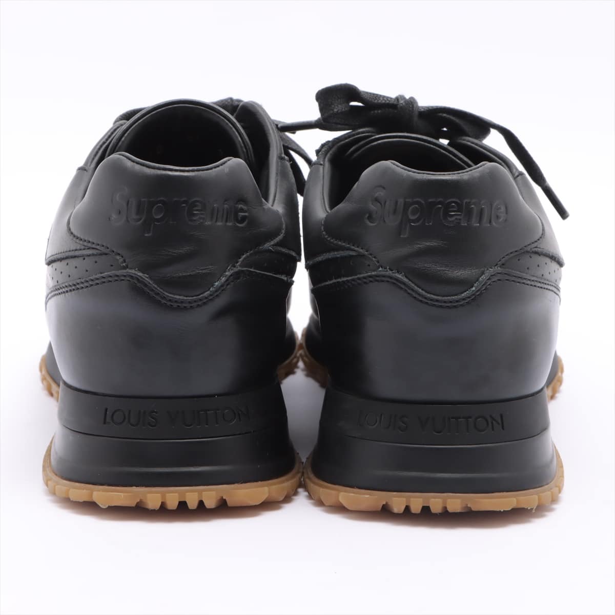 Louis Vuitton × Supreme Runaway line 17 years Leather Sneakers 9 Men's Black FD0137