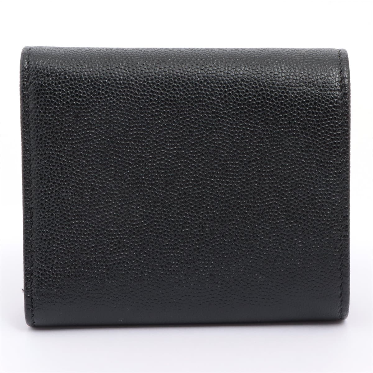 Chanel Coco Mark Caviarskin Wallet Black Silver Metal fittings 27th
